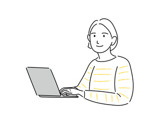 パソコンを使っている女性