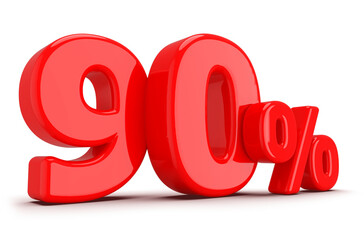 95 percentage discount number red 3d render