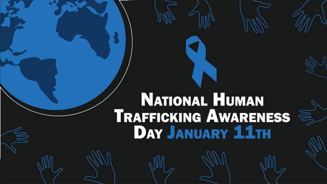 National Human Trafficking Awareness Day vector banner design. Happy National Human Trafficking Awareness Day modern minimal graphic poster illustration. - Powered by Adobe