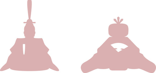 雛人形のシルエット（ピンク）