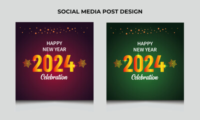 vector gradient new year social media post collection.
