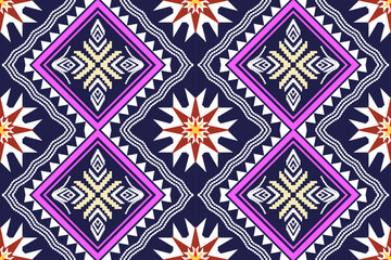 Ethnic Figure aztec embroidery style. Geometric ikat oriental traditional art pattern.Design for ethnic background,wallpaper,fashion,clothing,wrapping,fabric,element,sarong,graphic,vector illustration