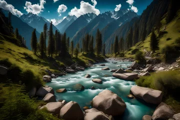 Fotobehang river in the mountains © Shubnam