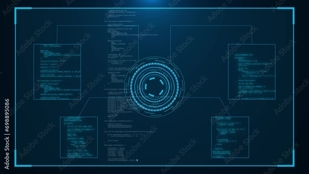 Poster futuristic cyber frame and technology concept hud interface technology, futuristic hologram display.