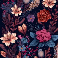 Fotobehang seamless floral background © Theisoa