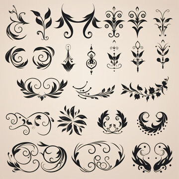 Collection of decorative swirls dividers