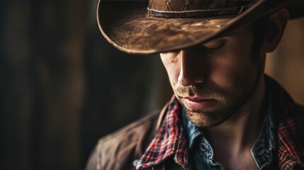Full body of Cowboy portrait, skin details,