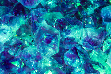 Aquamarine crystal mineral stone. Gems. Mineral crystals in the natural environment. Texture of precious and semiprecious stones. shiny surface of precious stone