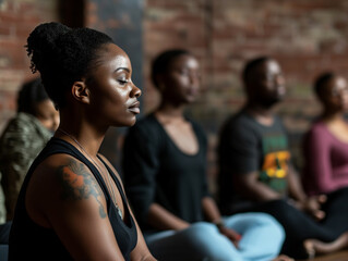 A Meditation Session Led By A Black Instructor Focusing On Mental Health And Mindfulness Within The Community