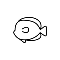 Sea fish outline icons, ocean minimalist vector illustration ,simple transparent graphic element .Isolated on white background