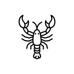 Lobster outline icons, ocean minimalist vector illustration ,simple transparent graphic element .Isolated on white background