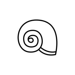 Seashell outline icons, ocean minimalist vector illustration ,simple transparent graphic element .Isolated on white background