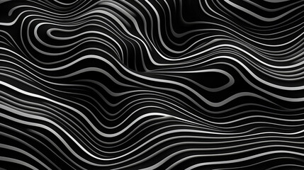 Graphic background of Abstract Black and White Topographic Lines