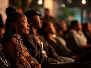 Fototapeta premium A Film Screening Event Featuring Movies By Black Directors Highlighting The Importance Of Diverse Perspectives In Cinema