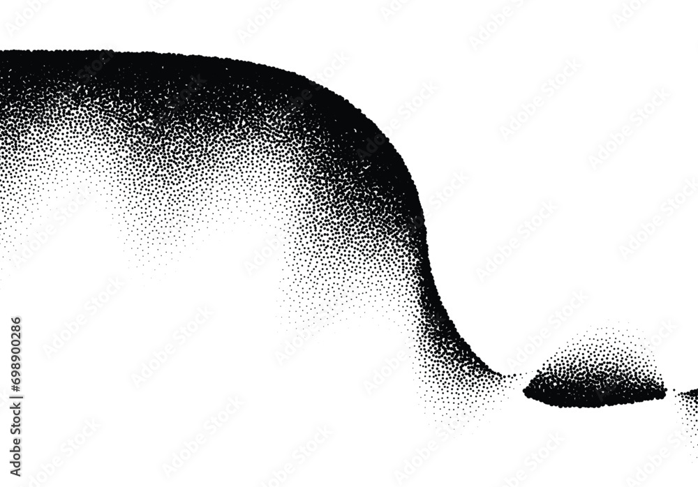 Poster Abstract background with wave of scattered dots