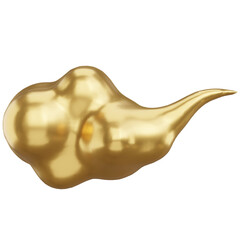 3d render of  chinese golden cloud icon.