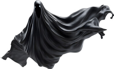 Naklejka premium A close-up of a scary ghost, a close-up of a scary ghost floating in the air for decoration. 
