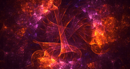 3D manual rendering abstract fractal light background