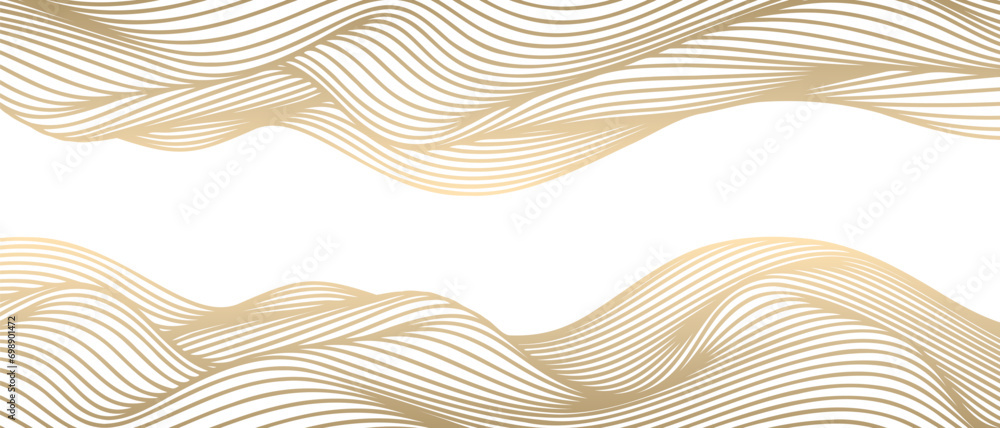 Aufkleber vector abstract line art wavy flowing dynamic gold isolated on transparent background in concept lux