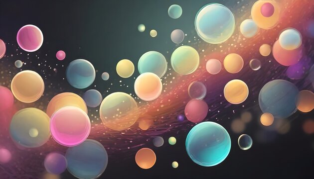 space art, glowing lights, vibrant colors, colorful abstract background with bubbles, wallpaper 