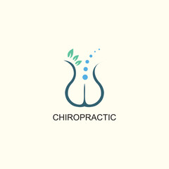 Chiropractic logo design with unique element style premium vector