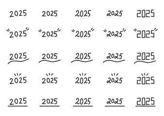 2025手書き文字黒