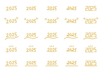 2025手書き文字金色