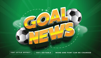 Goal News Text Style Effect Editable - obrazy, fototapety, plakaty