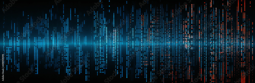 Fototapete Use binary code 0s and 1s arranged in a matrix pattern