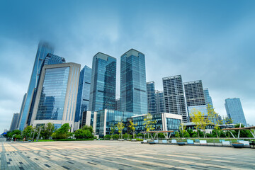 Fototapeta na wymiar Skyscrapers in commercial areas, urban landscape, Changsha, China.