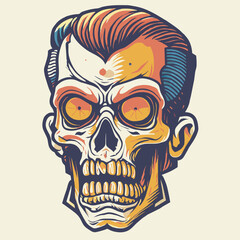 zombie head vector design