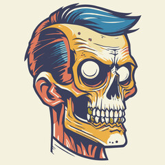 zombie head vector design