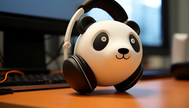 Craft a 3D printed panda shaped headphone holder to keep headphones organized- an tangle free. The panda's ears could cradle the headphones when not in use