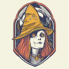 the witch hallowen vector