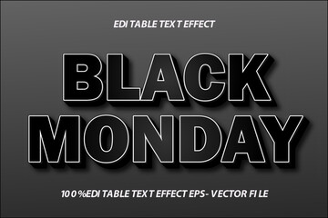 Black Monday Editable Text Effect 3D Emboss Gradient Style