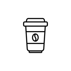 Coffee glass outline icons, minimalist vector illustration ,simple transparent graphic element .Isolated on white background