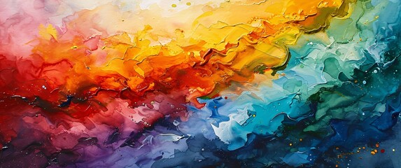 Colorful Abstract Painting with Vibrant Colors