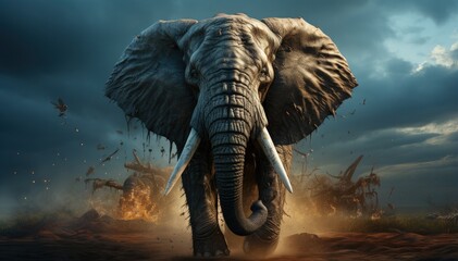 An Elephant animal - obrazy, fototapety, plakaty