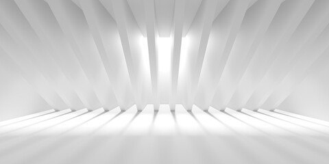 Minimalistic room space. White clean empty architecture interior - obrazy, fototapety, plakaty