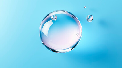 A drop of cosmetic on a blue background