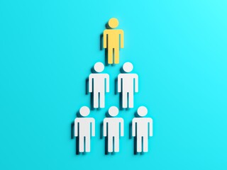 Stand out from the crowd. Unique person. Different winner