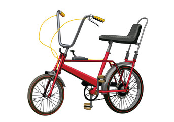 Fototapeta na wymiar Red vintage bicycle mini vector with white background.