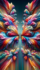 Abstract oil paintings of butterflies in the style of impressionism and modern surrealism wall decor