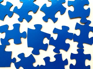jigsaw puzzle pieces on white background