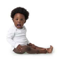 Joyful Innocence: Adorable 1-Year-Old Black/African Child in White Onesie