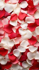 Rose Petals Form a Captivating Background, Evoking the Essence of the Love-filled Holiday