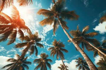 Photo of coconut trees on the beach