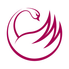 Swan Vector Logo Design Template
