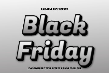 Black Friday Editable Text Effect 3D Emboss Gradient Style