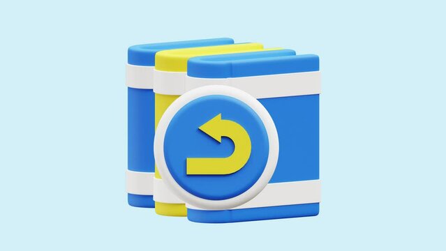 Recollection Books animated 3d icon. Great for business, technology, company, websites, apps, education, marketing and promotion. Library 3d icon animation.